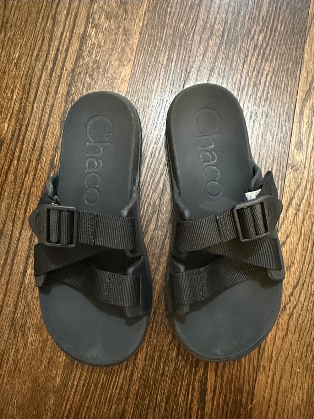 Chaco Women’s Black Slide Sandals with Adjustable Webbing
